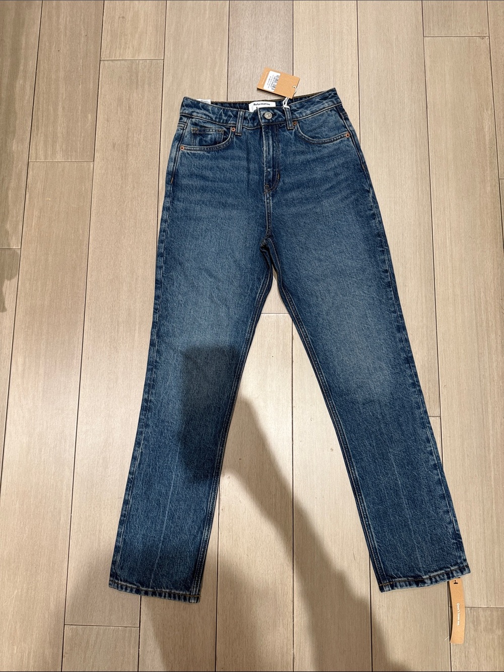 Reformation Lisa Ultra High-Rise Straight Leg Women’s Jeans - Dark Blue